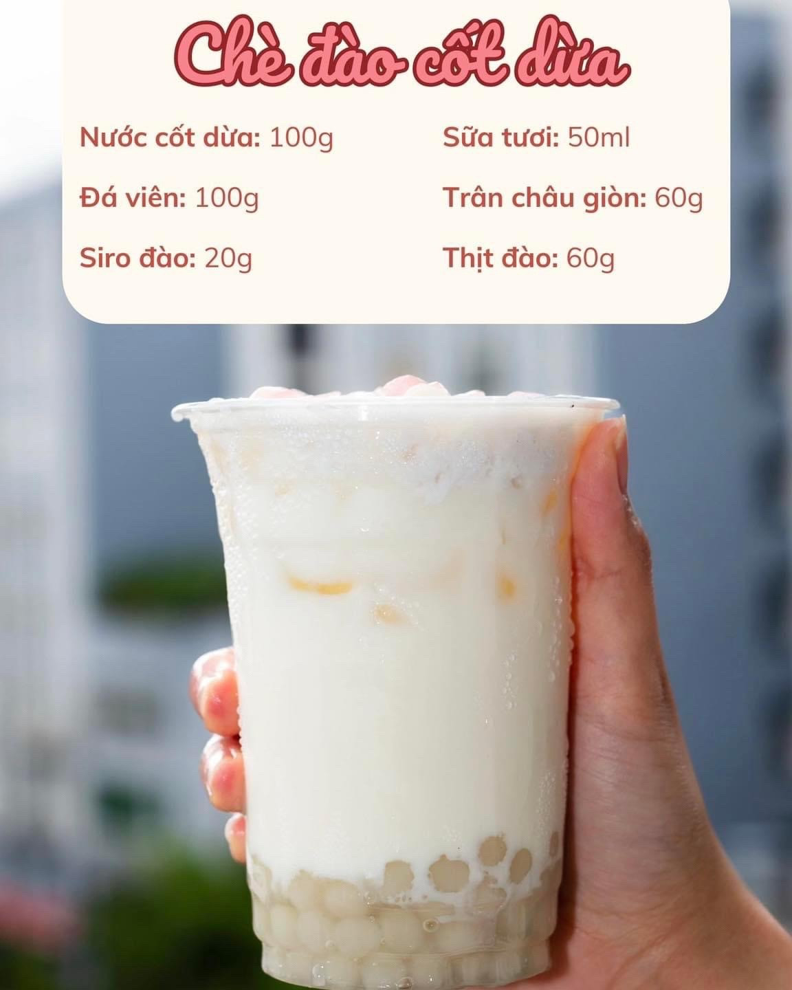 Chè dâu cốt dừa, chè xoài khoai môn, chè việt quất, chè xoài cốt dừa, chè đào cốt dừa,