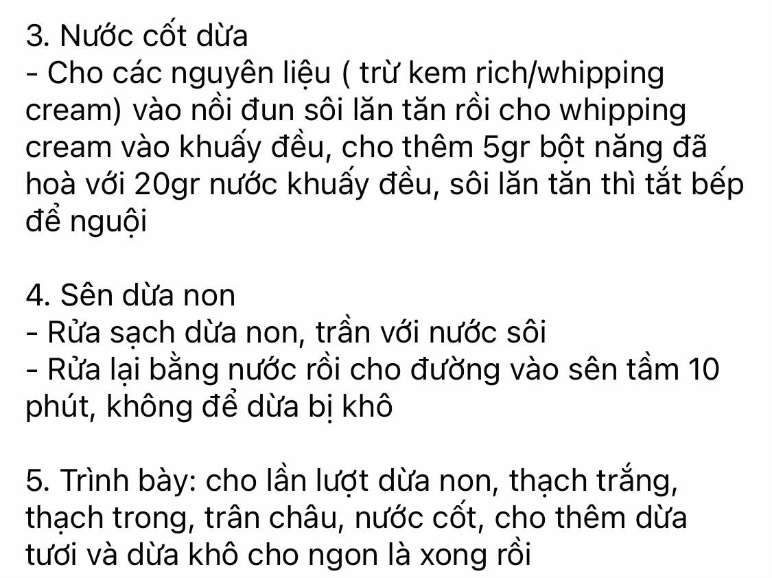 chè dừa dầm hải phòng siêu ngon tại nhà