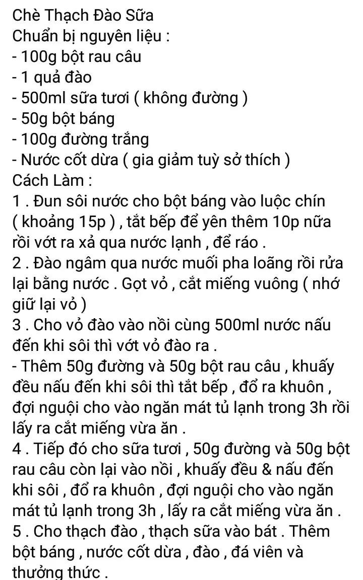 Chè viên dưa xoài, chè xoài bột báng, chè xoài viên bột nếp, chè thạch đào sữa, chè dưa bạc hà, chè viên thanh mai.