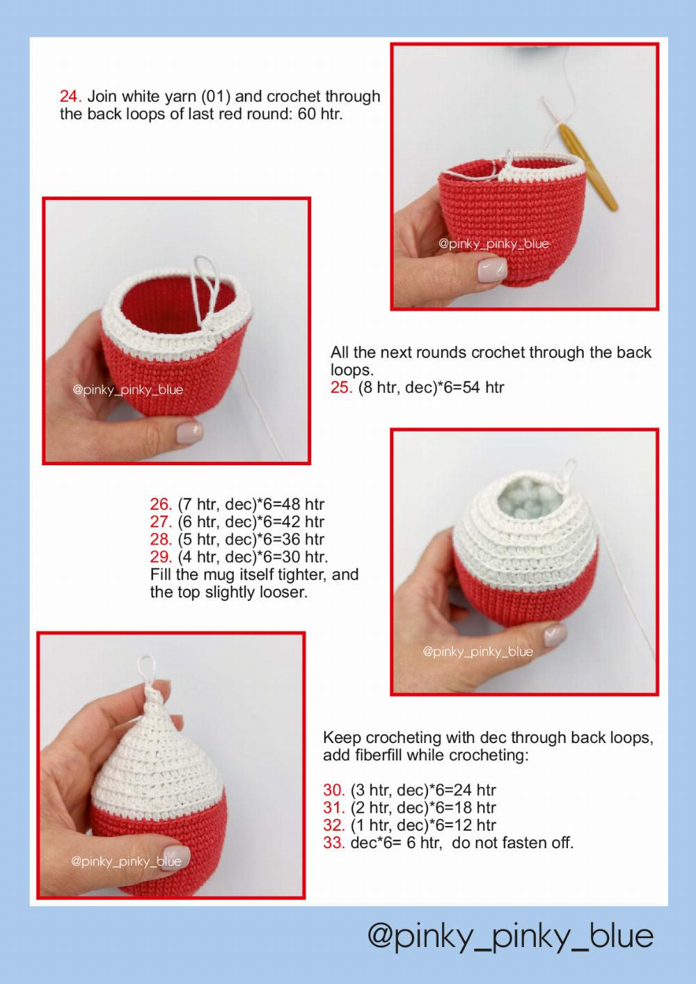 christmas hot cocoa mug crochet pattern