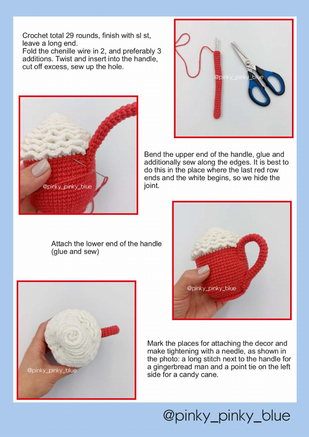 christmas hot cocoa mug crochet pattern