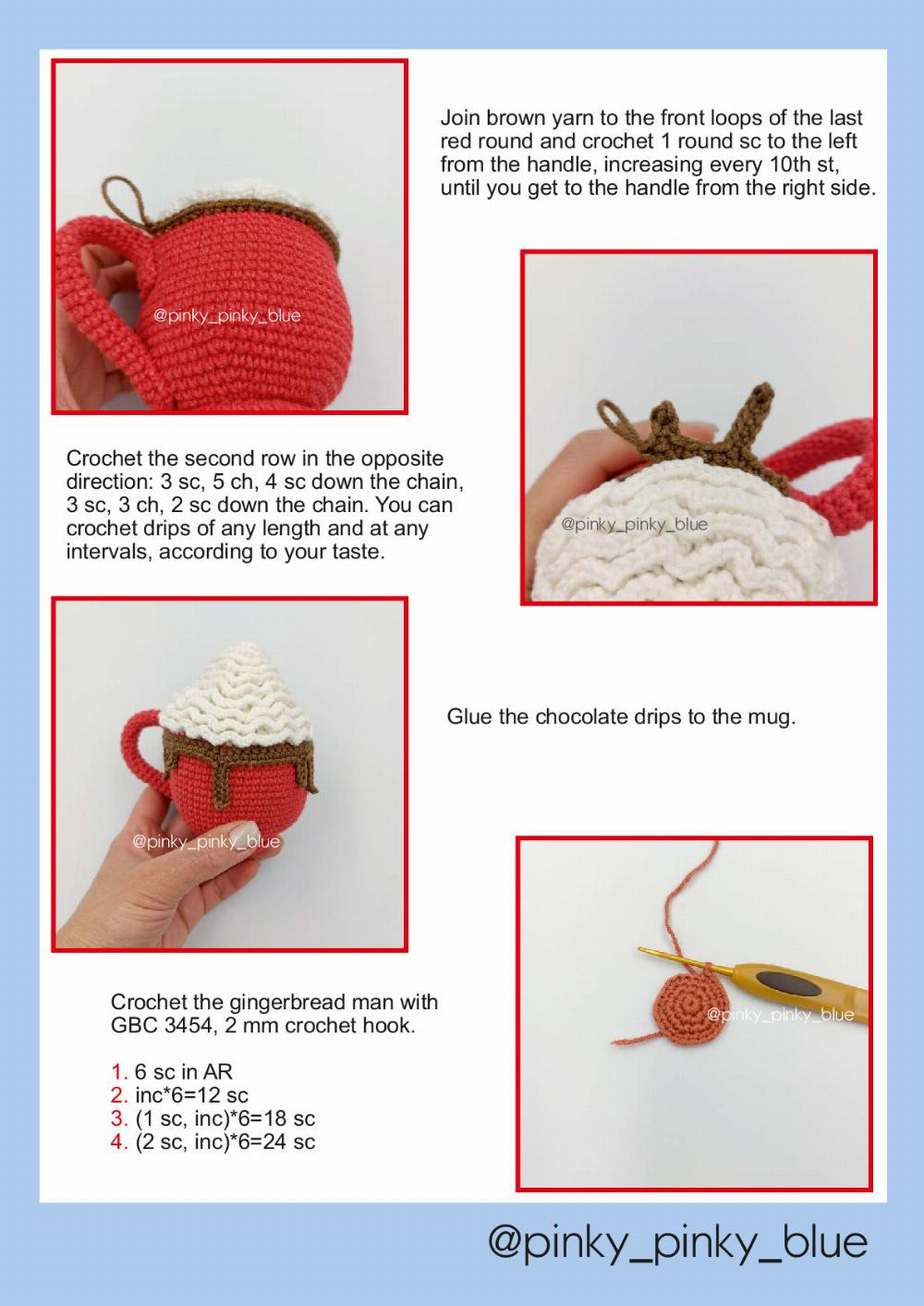 christmas hot cocoa mug crochet pattern