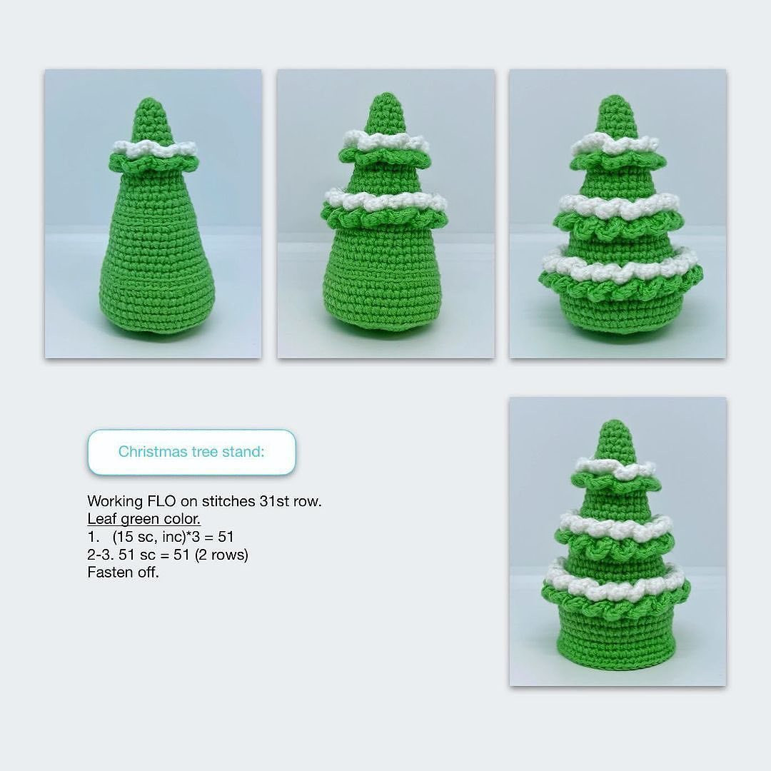 Christmas tree crochet pattern with ball on top