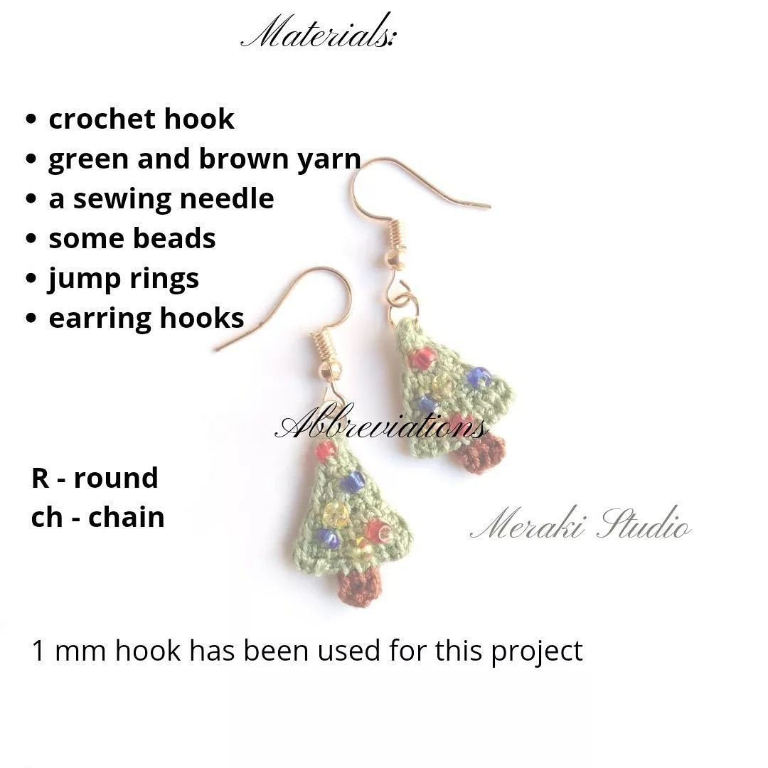 christmas tree earrings free pattern