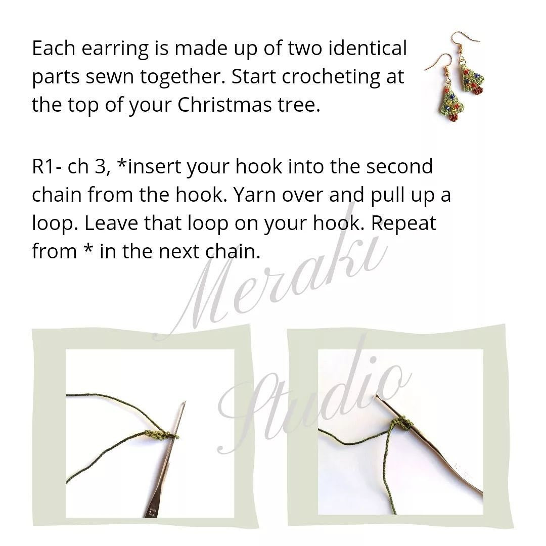 christmas tree earrings free pattern