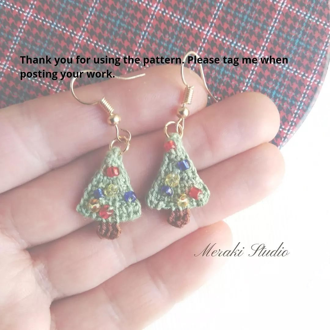 christmas tree earrings free pattern