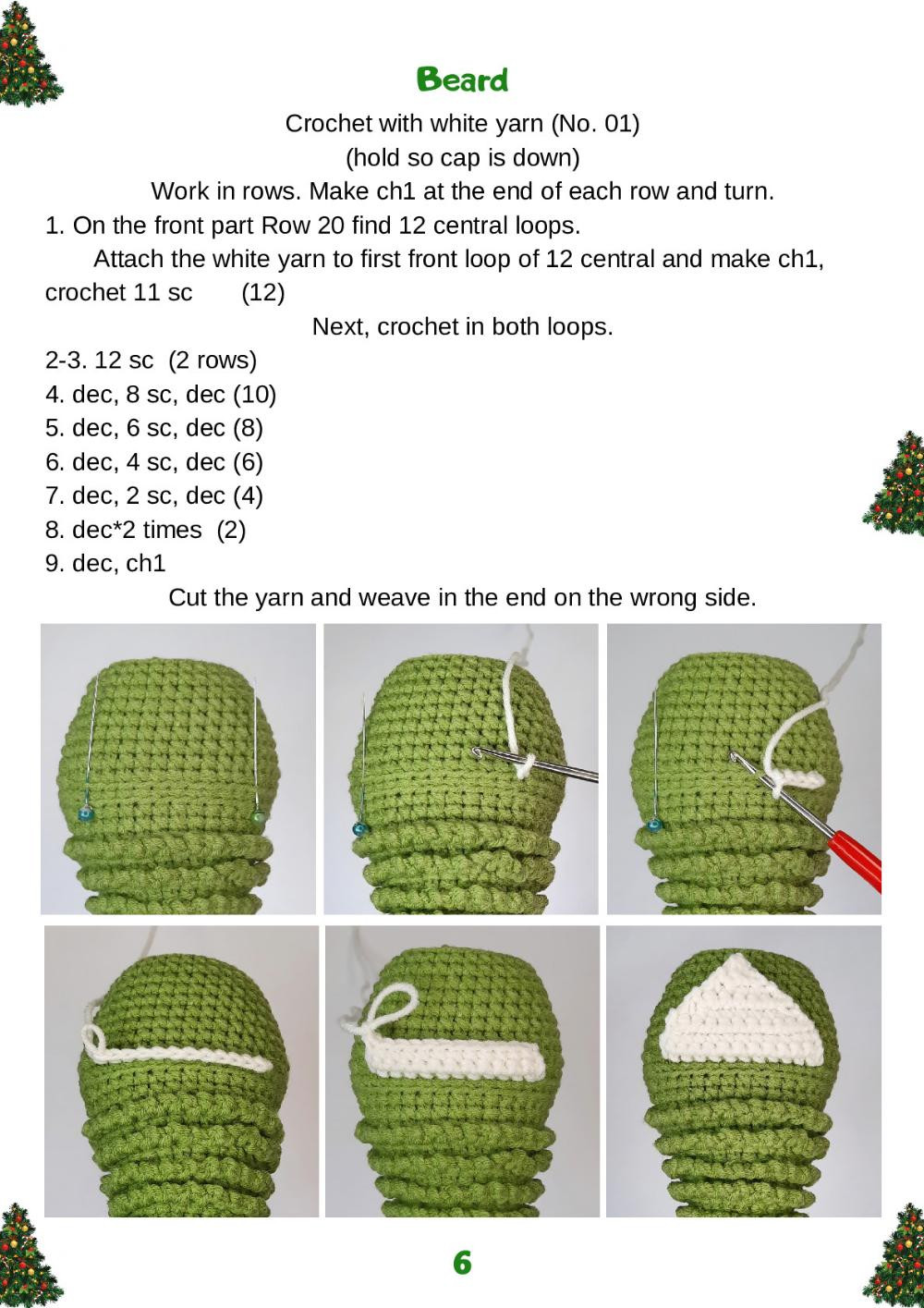 Christmas tree gnome CROCHET PATTERN Designer