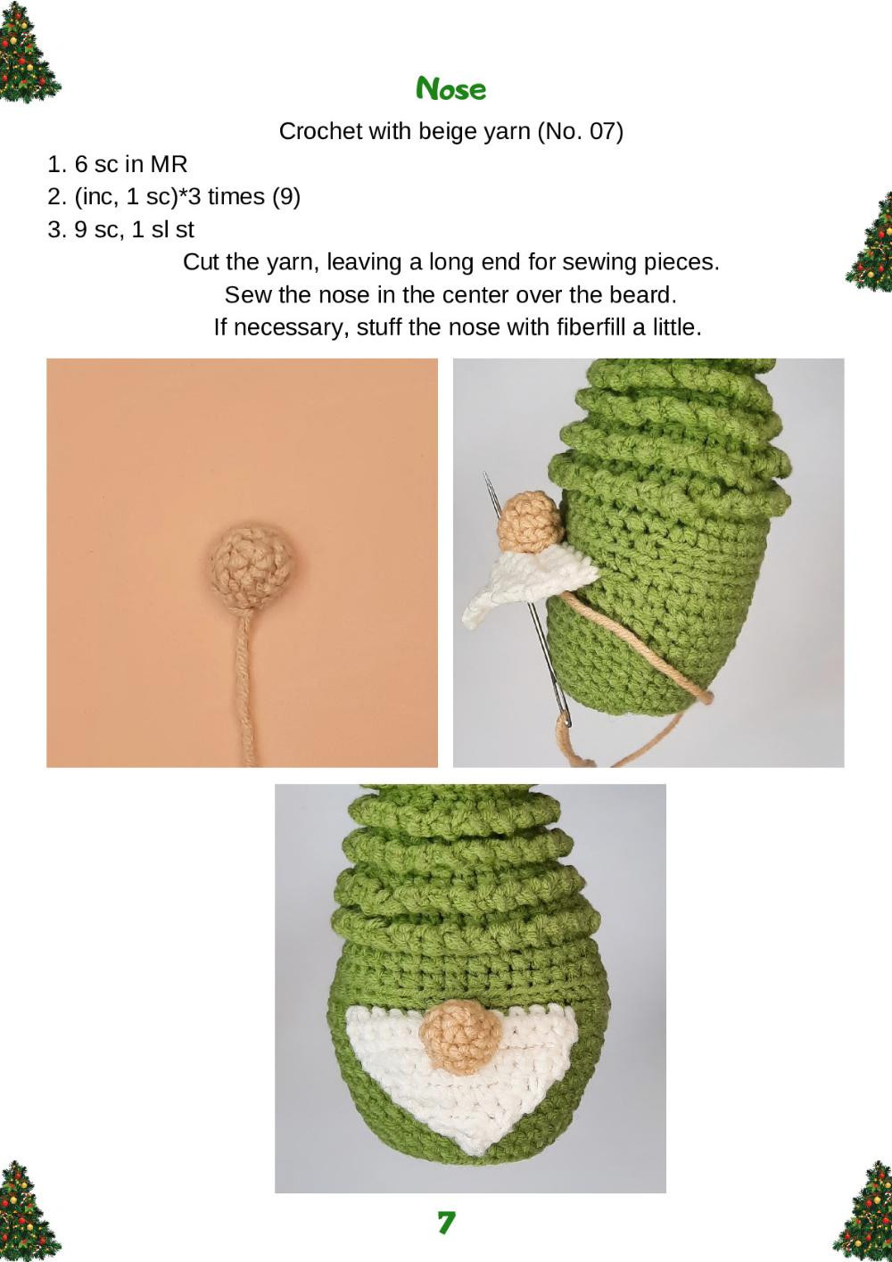 Christmas tree gnome CROCHET PATTERN Designer