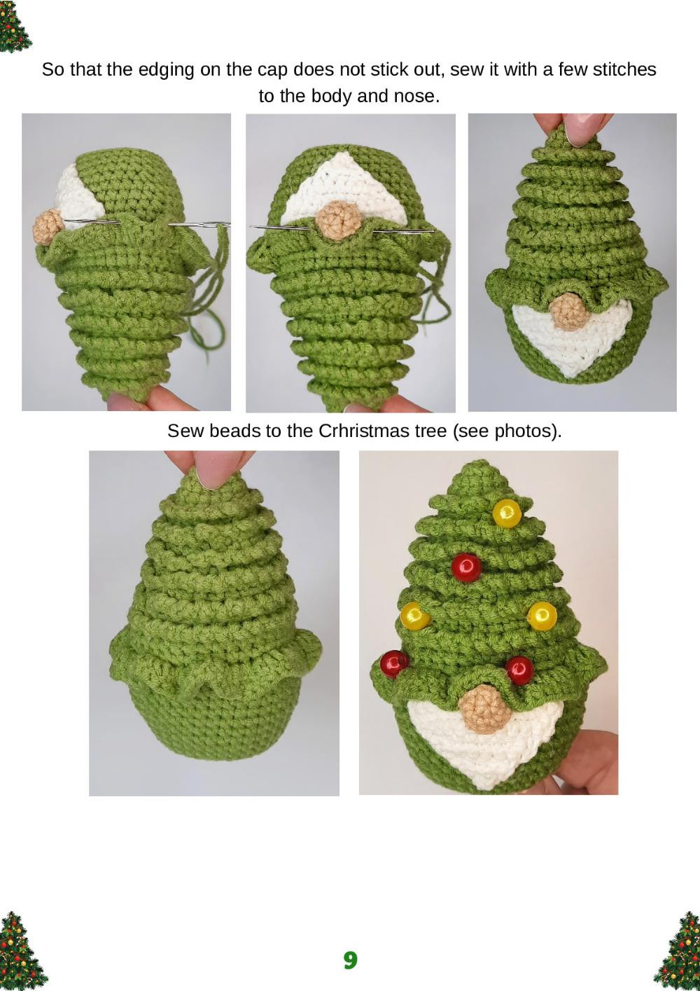 Christmas tree gnome CROCHET PATTERN Designer