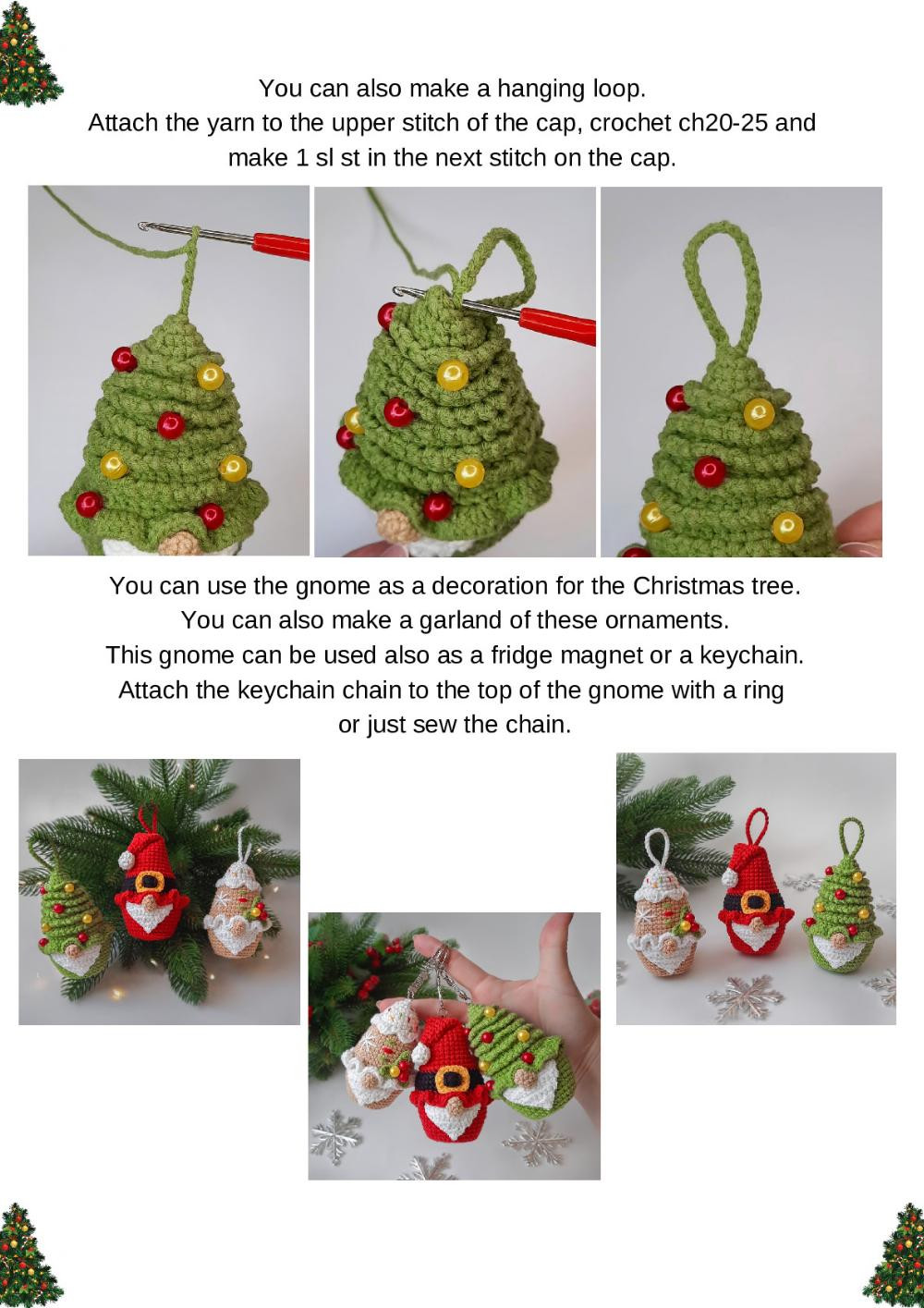 Christmas tree gnome CROCHET PATTERN Designer