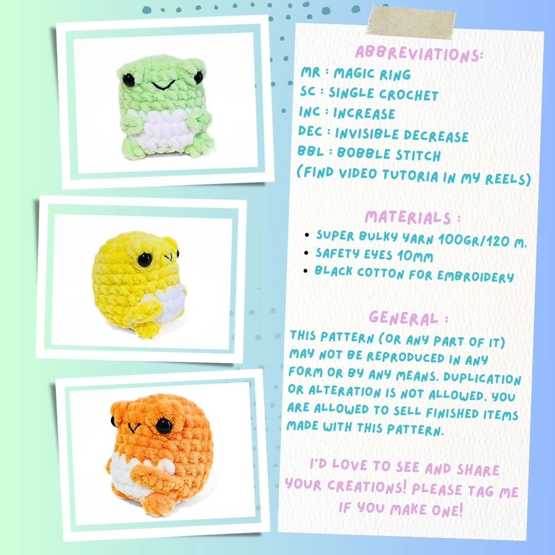 chubby frogs free pattern no sew