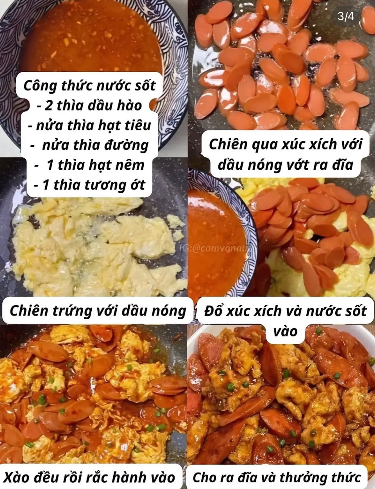 Cơm lười trứng xào xúc xích #food  #anvat  #anngonmoingay