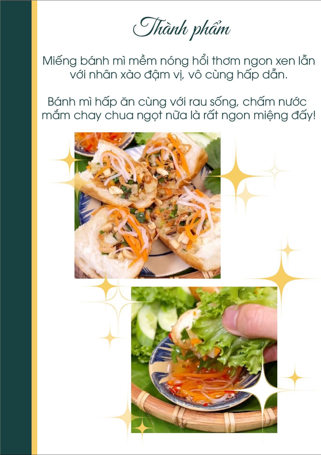 công thứ nấu ăn chay, món bánh mì hấp chay.