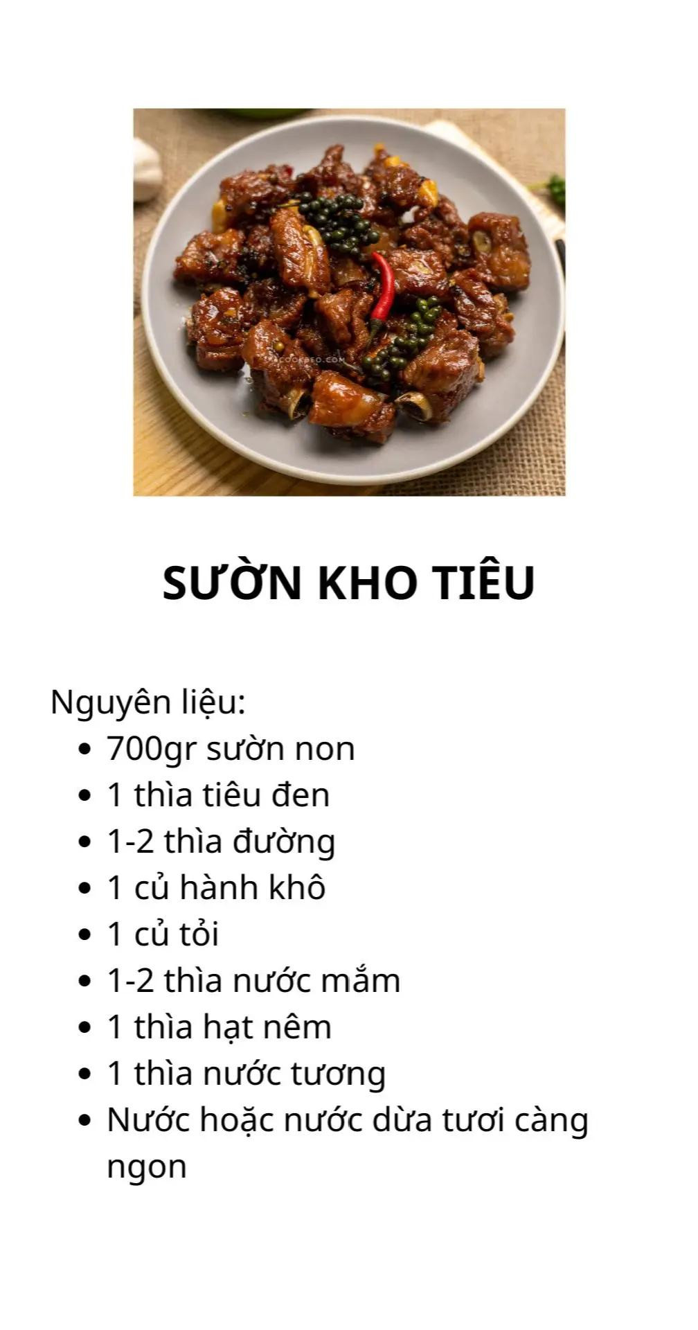 Công thức 5 món ăn hằng ngày thơm ngon dễ làm: Sườn kho tiêu, mực sữa rim mắm, ba chi kho dưa chua, kho quẹt, cá bông lau kho tộ,