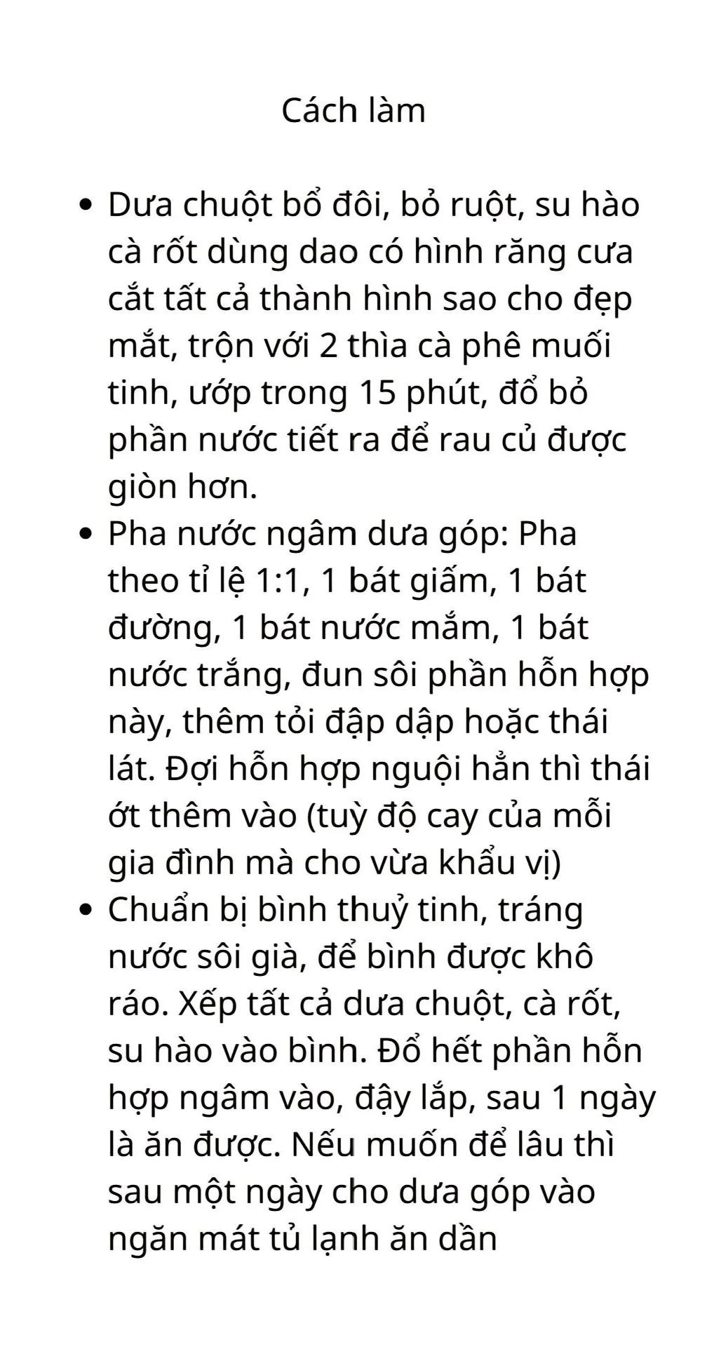 công thức 5 món ngâm (muối) chua giòn ngon cực đưa cơm phần 2: măng ớt, dưa góp, dưa bắp cải, rau muống chua ngọt, sung muối,