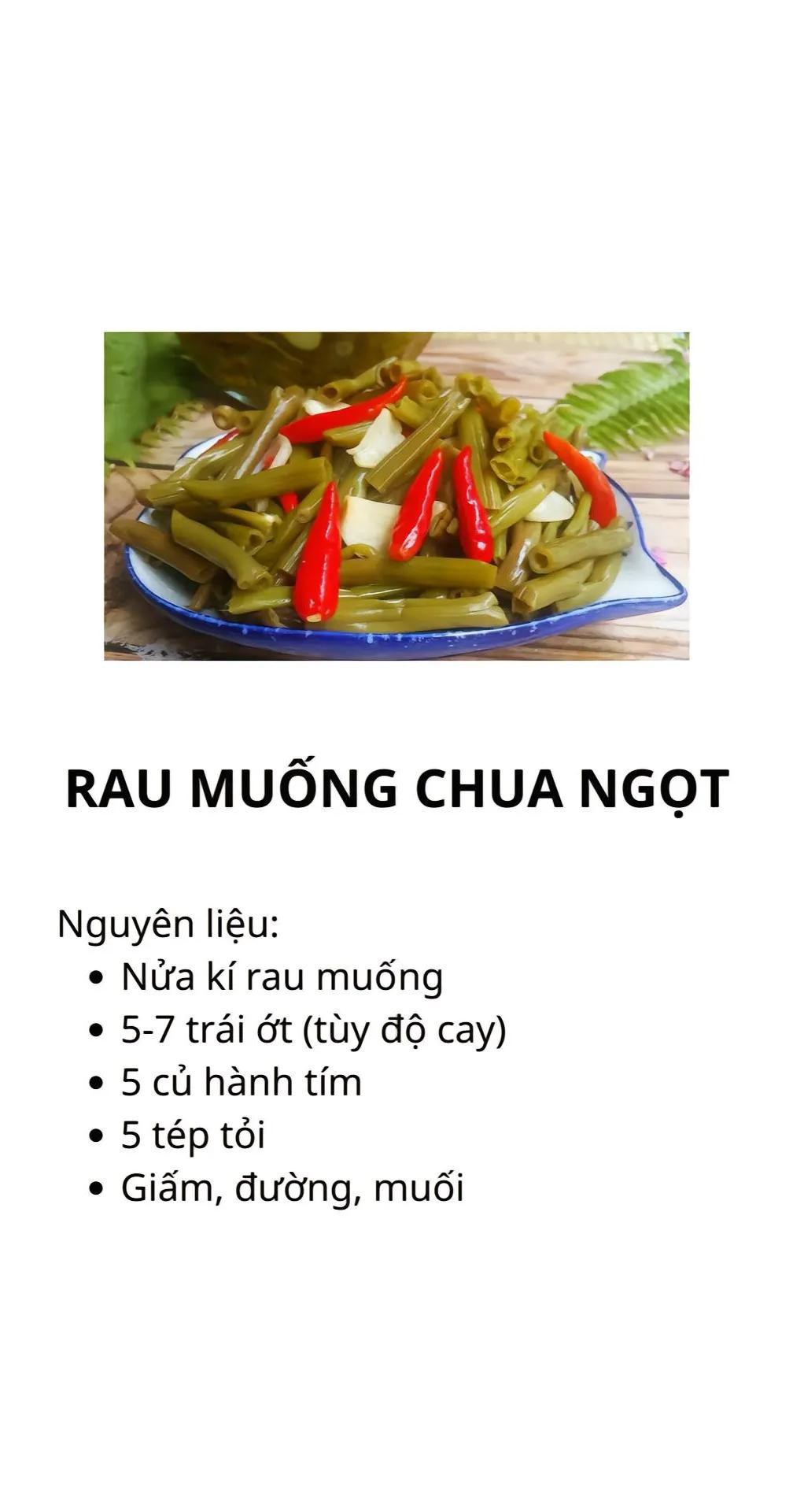 công thức 5 món ngâm (muối) chua giòn ngon cực đưa cơm phần 2: măng ớt, dưa góp, dưa bắp cải, rau muống chua ngọt, sung muối,