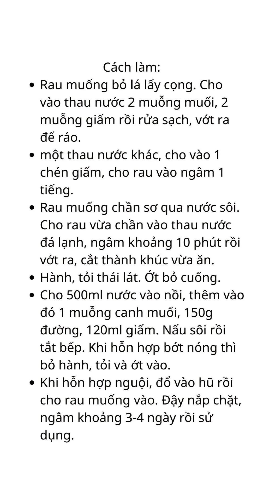 công thức 5 món ngâm (muối) chua giòn ngon cực đưa cơm phần 2: măng ớt, dưa góp, dưa bắp cải, rau muống chua ngọt, sung muối,