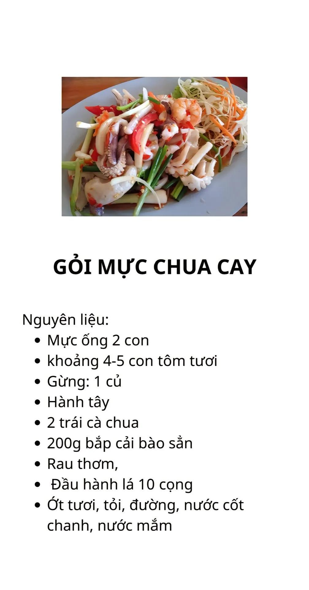 công thức 5 món nộm gỏi đơn giản dễ làm phần 2: gỏi tai heo dưa leo, gỏi mực chua cay, gỏi ngó sen tôm thịt. gỏi hảu, gỏi bò tái chanh,