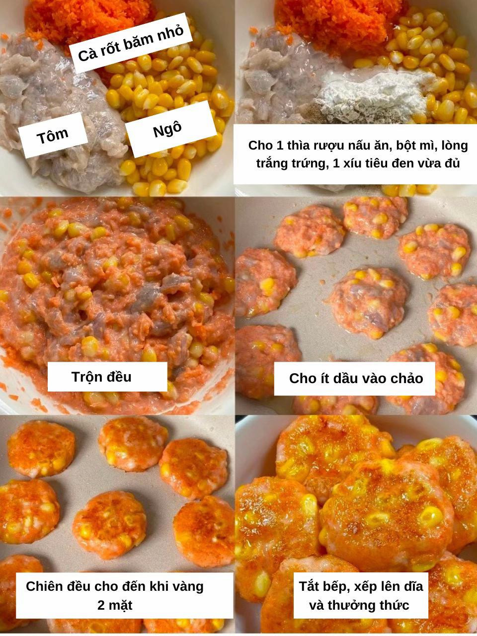 công thức bánh ngô tôm