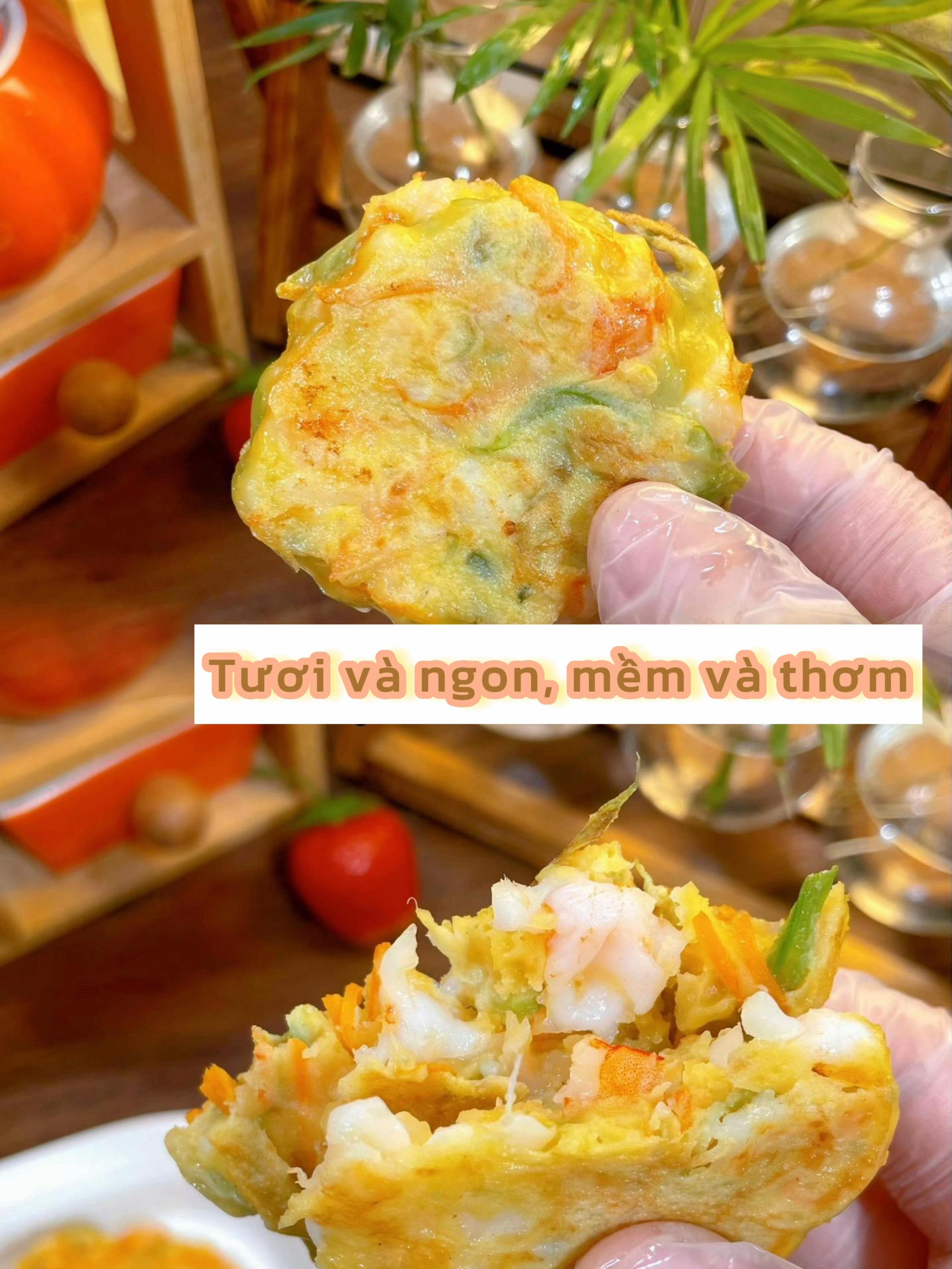 công thức bánh tôm rau củ