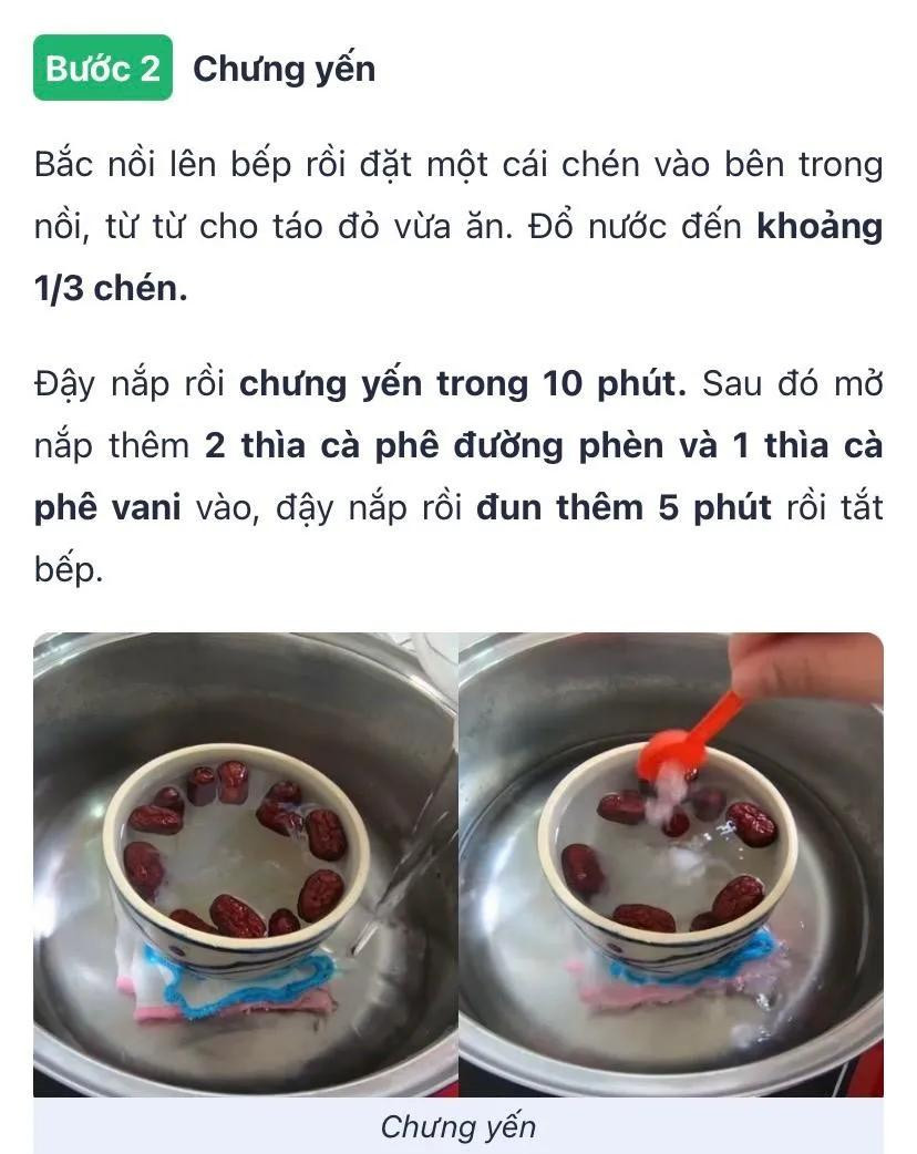 Công thức canh chưng tổ yến đường phèn, cách làm yến chưng táo đỏ đường phèn, Cách chưng yến đường phen hạt sen,