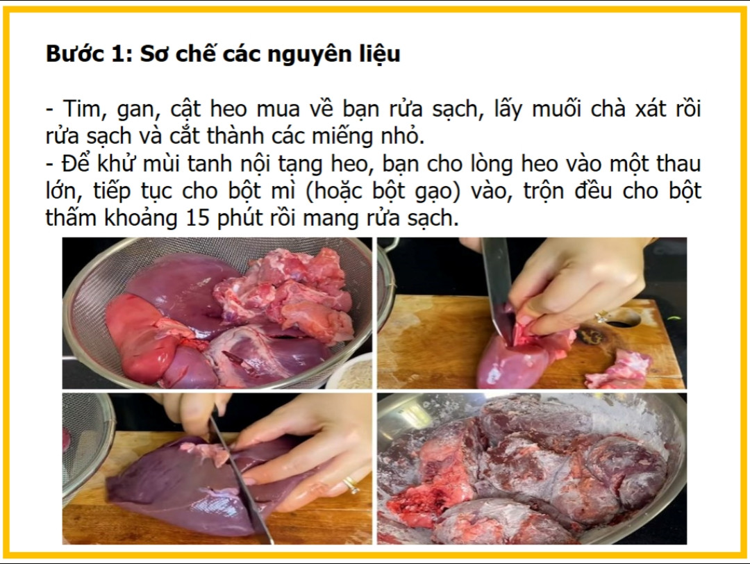 Công thức cháo tiêu vị người hoa