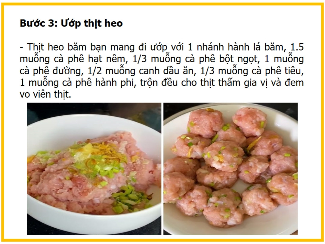 Công thức cháo tiêu vị người hoa