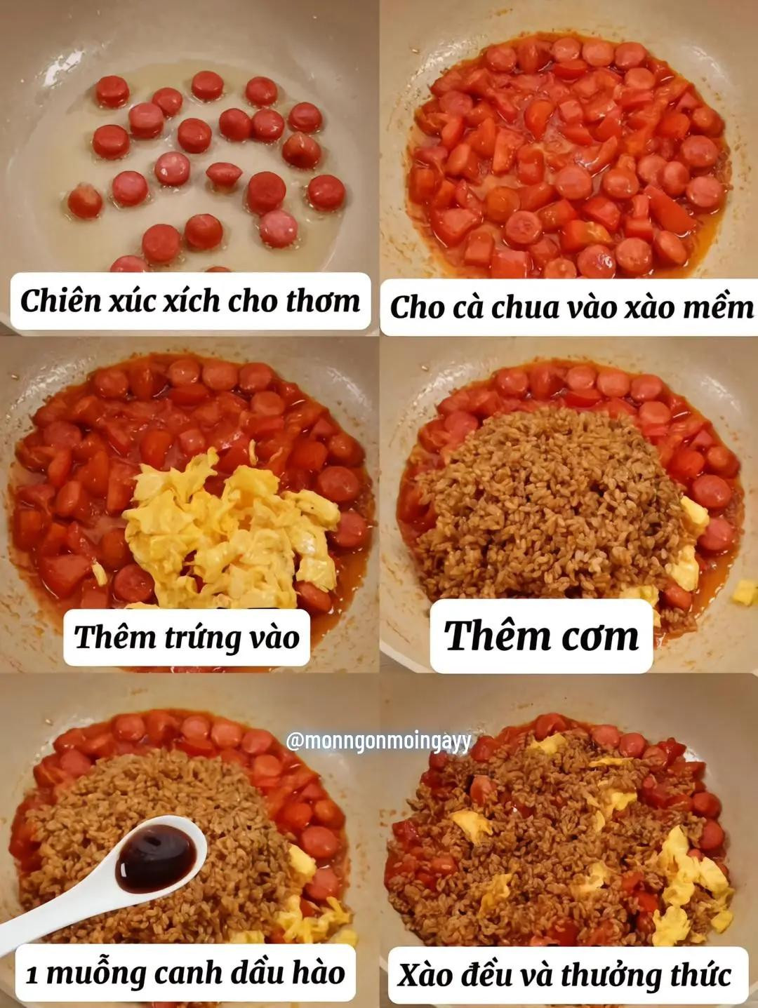 công thức cơm chiên chua ngọt