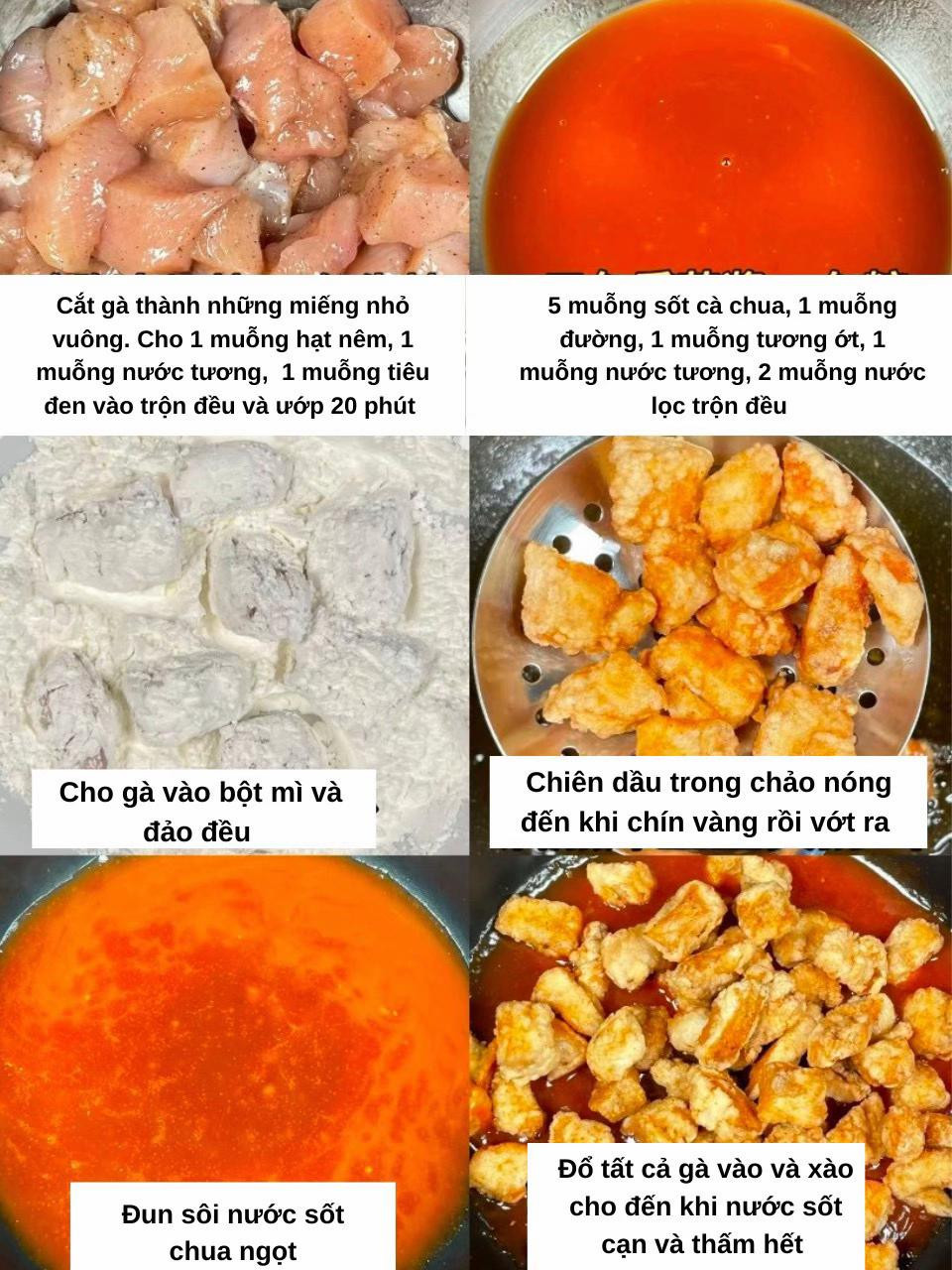 công thức gà rán chua ngọt