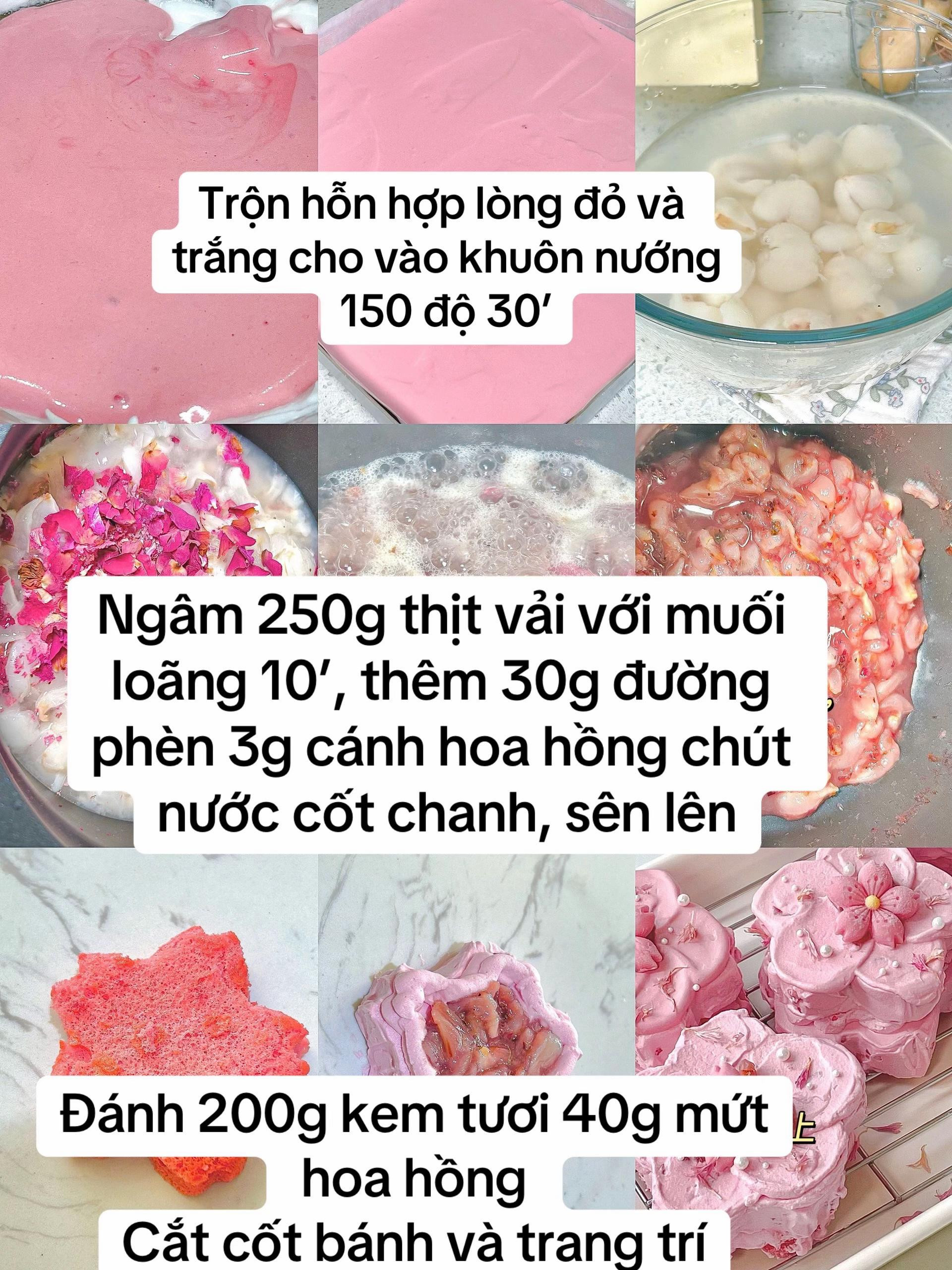 Công thức làm bánh kem hoa anh đào