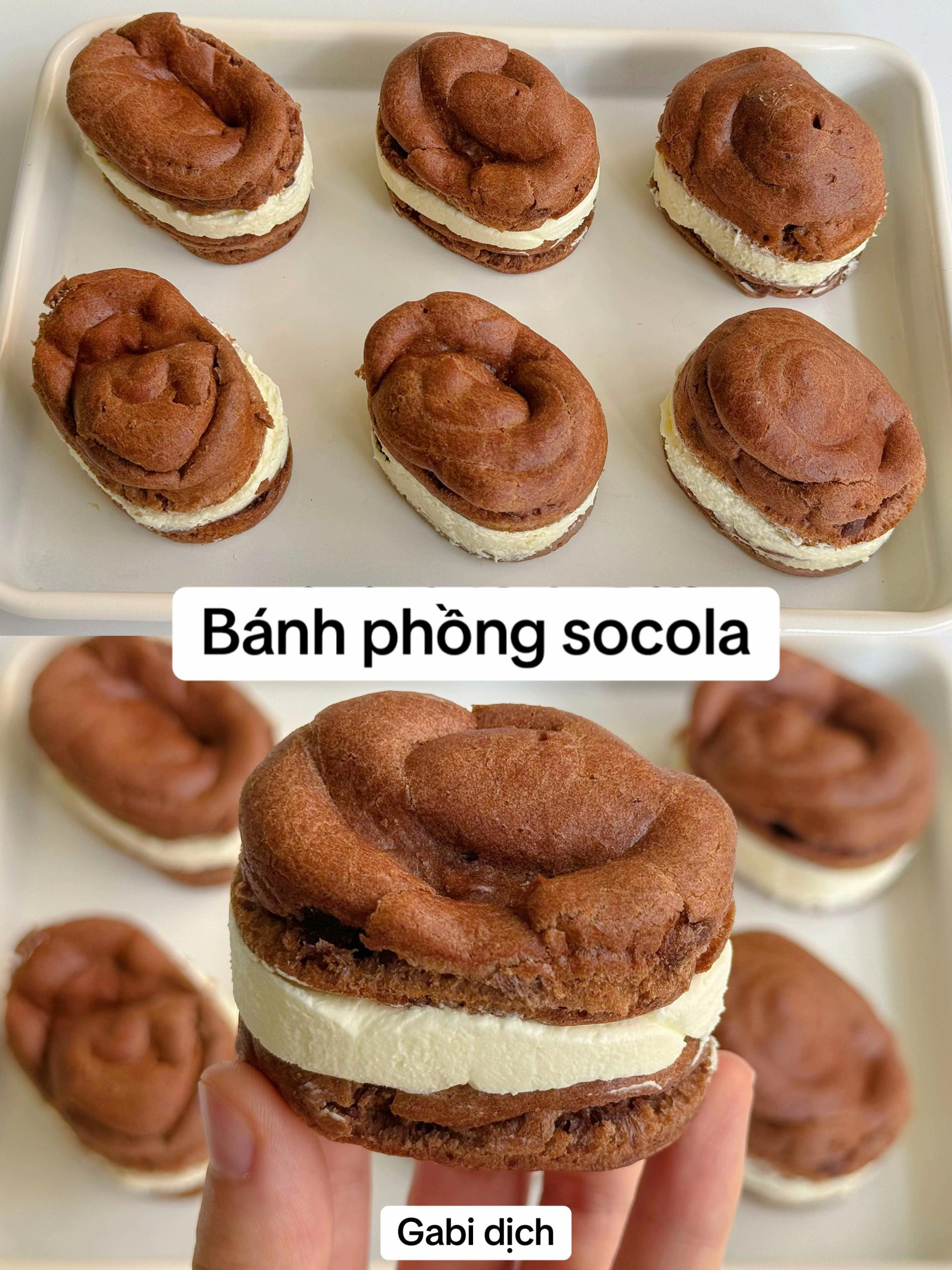 công thức làm bánh phồng socola.