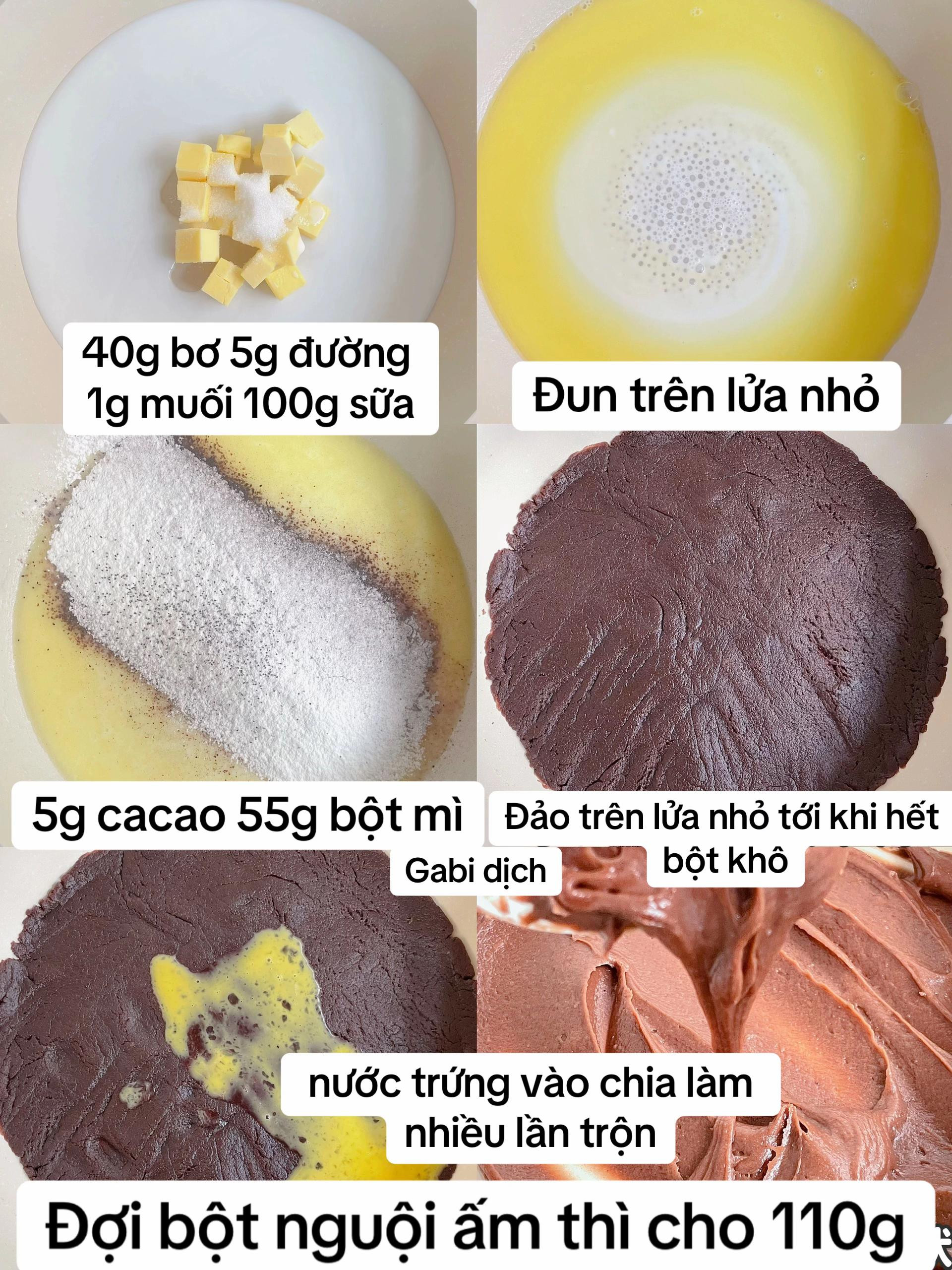 công thức làm bánh phồng socola.