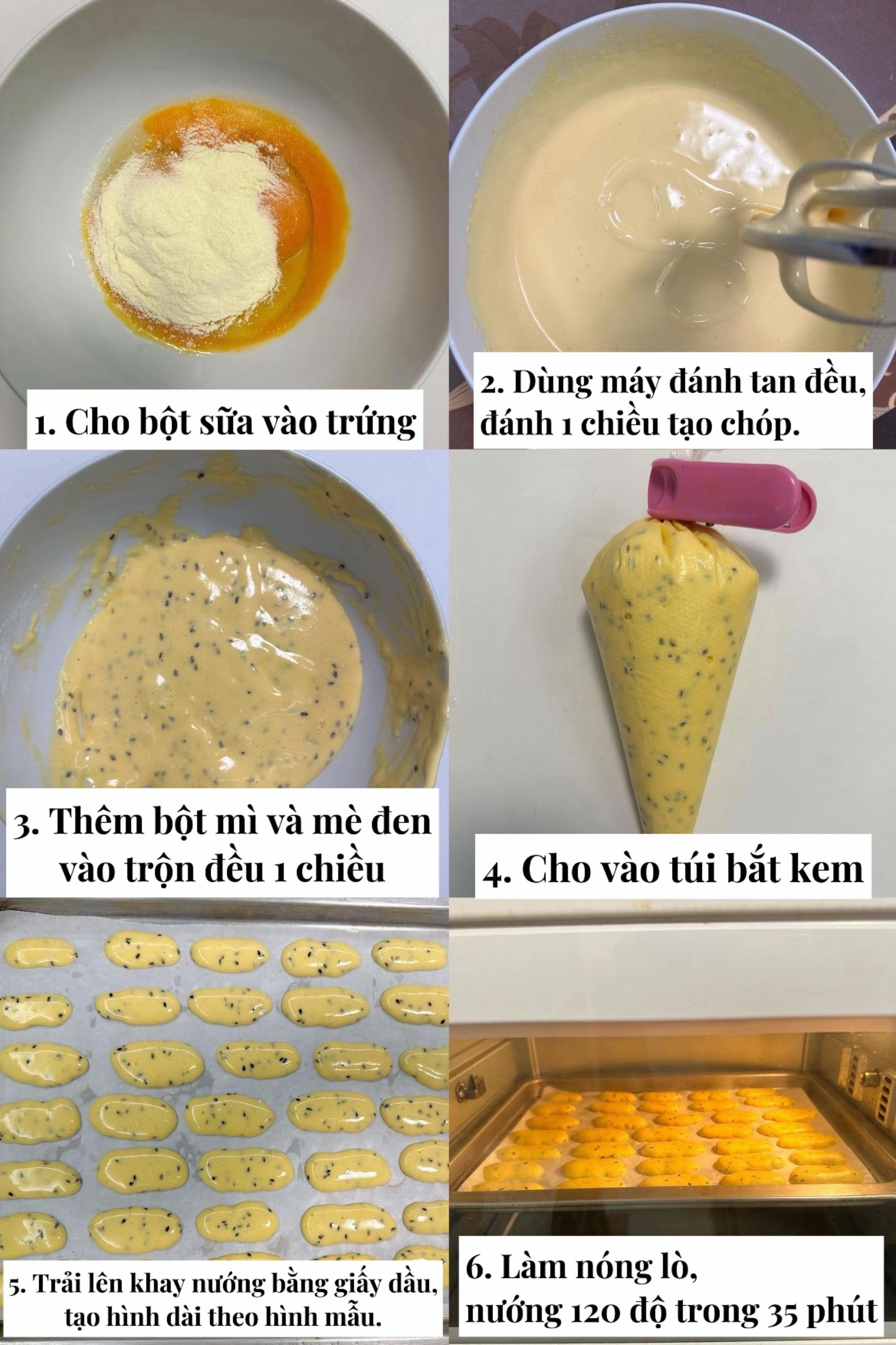 công thức làm bánh trứng mè đen