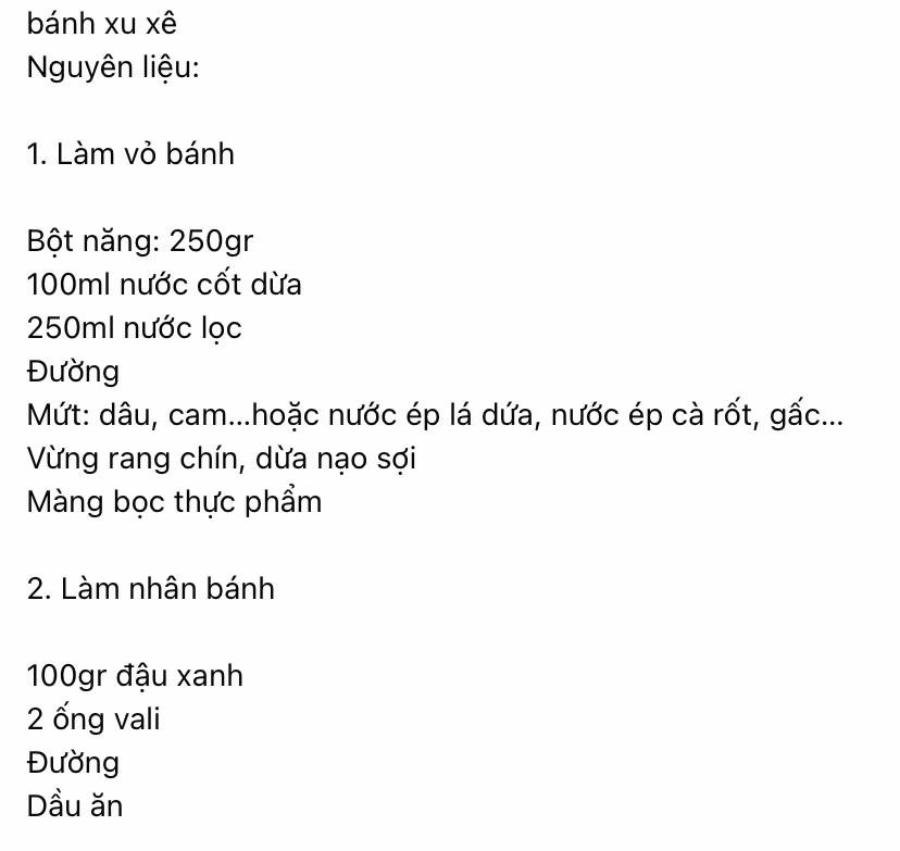 Công thức làm bánh xu xê