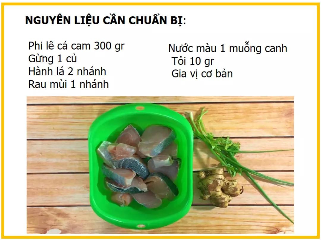 Công thức làm cá cam kho gừng