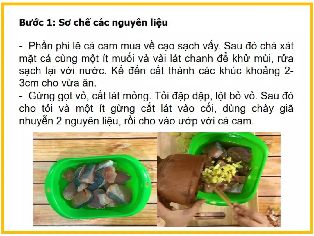 Công thức làm cá cam kho gừng