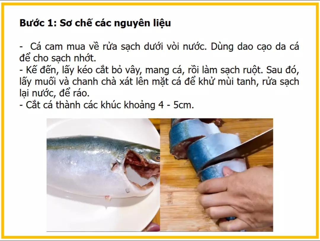 Công thức làm cá cam kho thơm