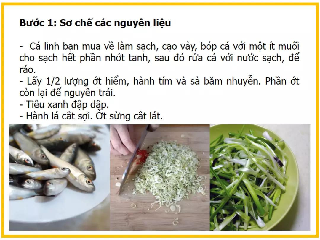 công thức làm cá linh kho tiêu