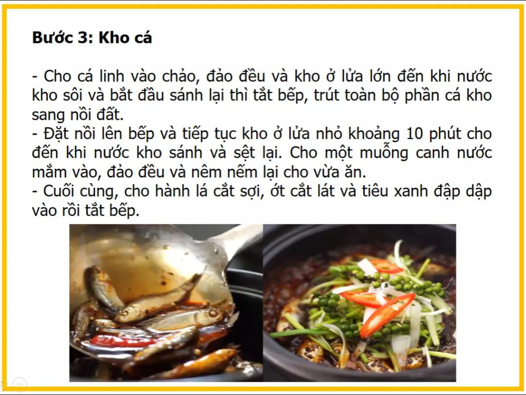 công thức làm cá linh kho tiêu