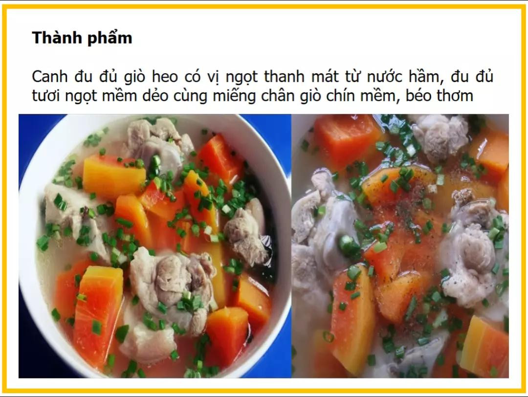 Công thức làm canh đu đủ hầm giò heo