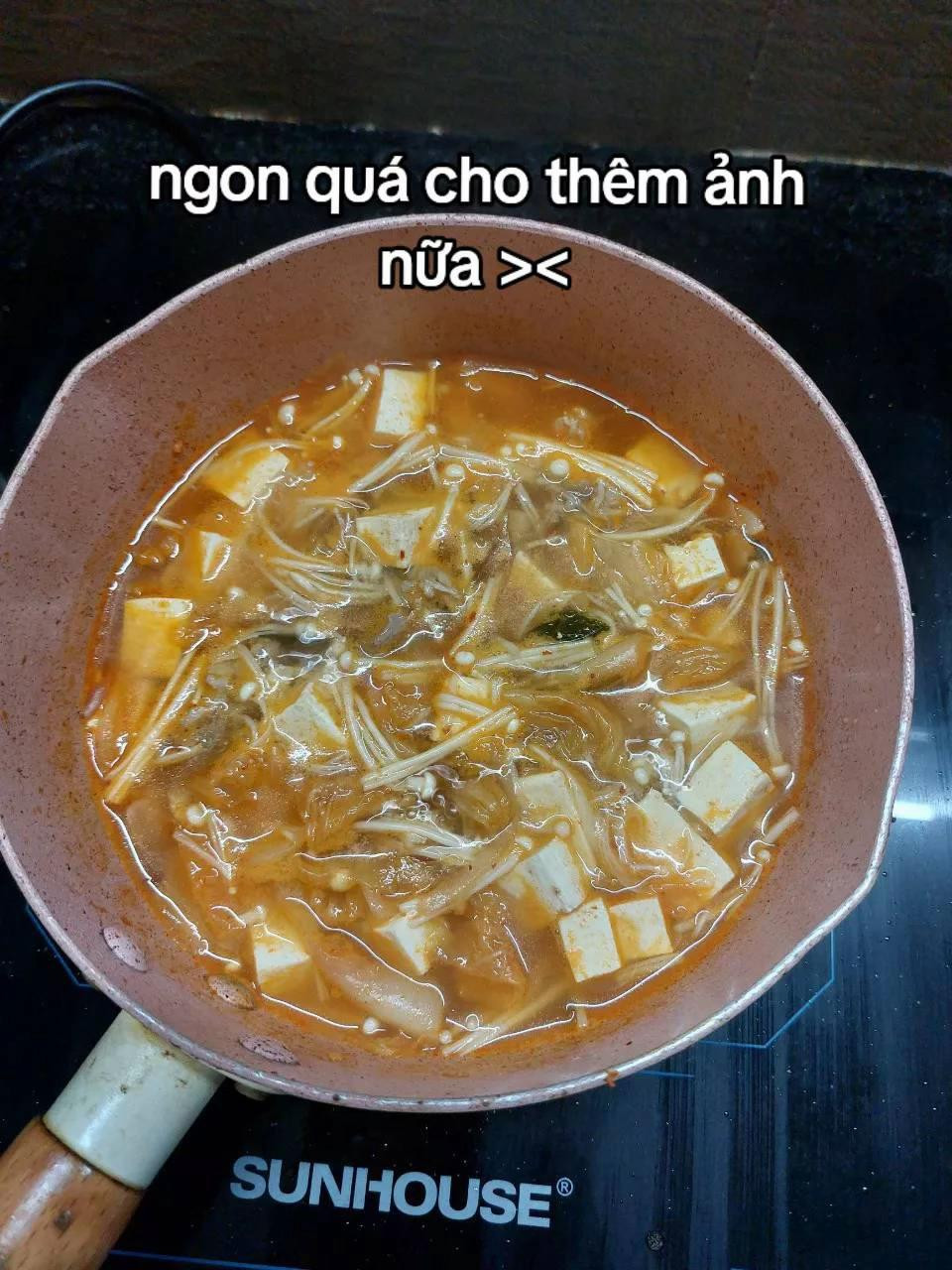 Công thức làm canh kim chi : nấm kim châm