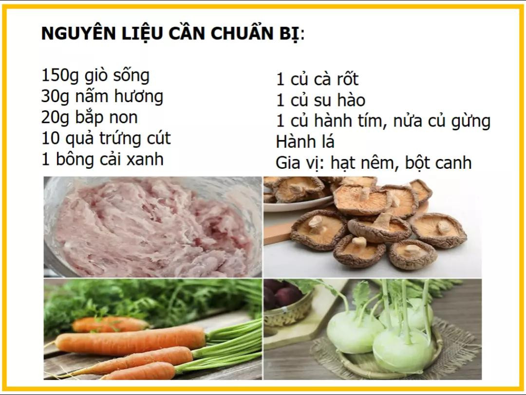 Công thức làm canh mọc ngũ sắc