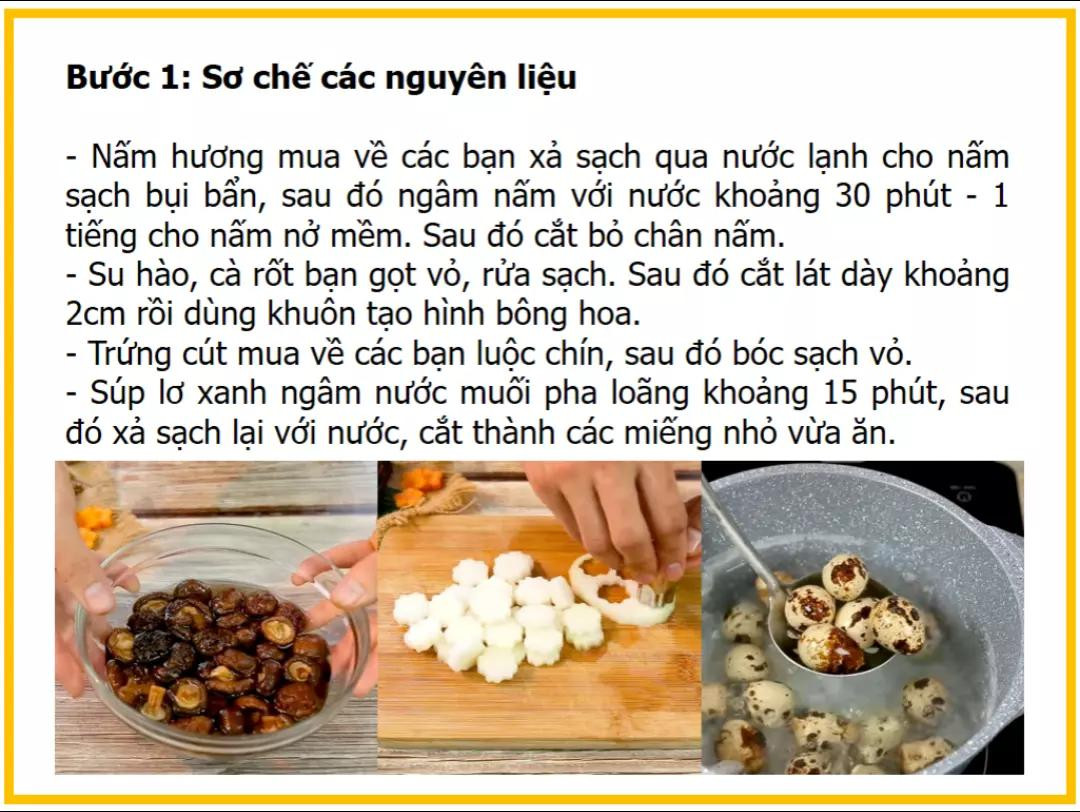 Công thức làm canh mọc ngũ sắc