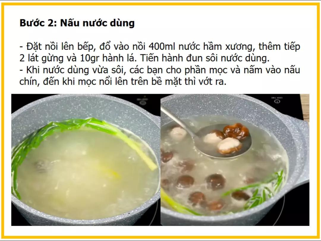 Công thức làm canh mọc ngũ sắc