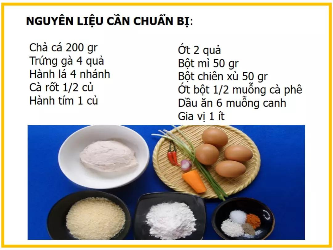 Công thức làm chả cá bọc trứng lòng đào