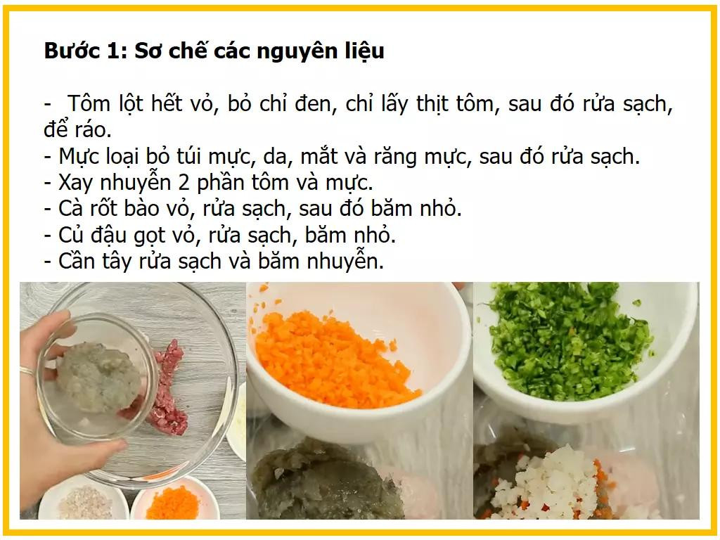 công thức làm chả giò hải sản cuộn rong biển