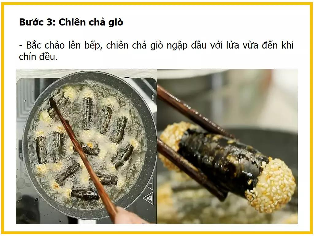 công thức làm chả giò hải sản cuộn rong biển