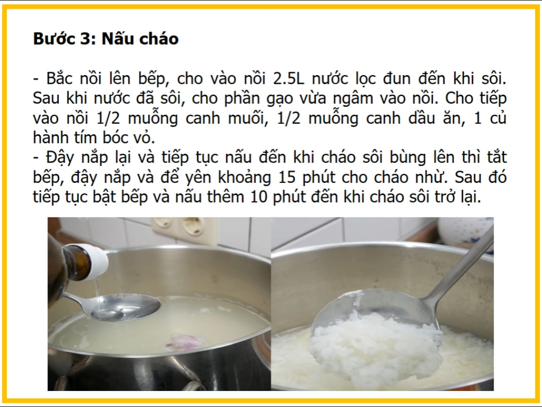 Công thức làm cháo hạt sen thịt bắm và trứng.