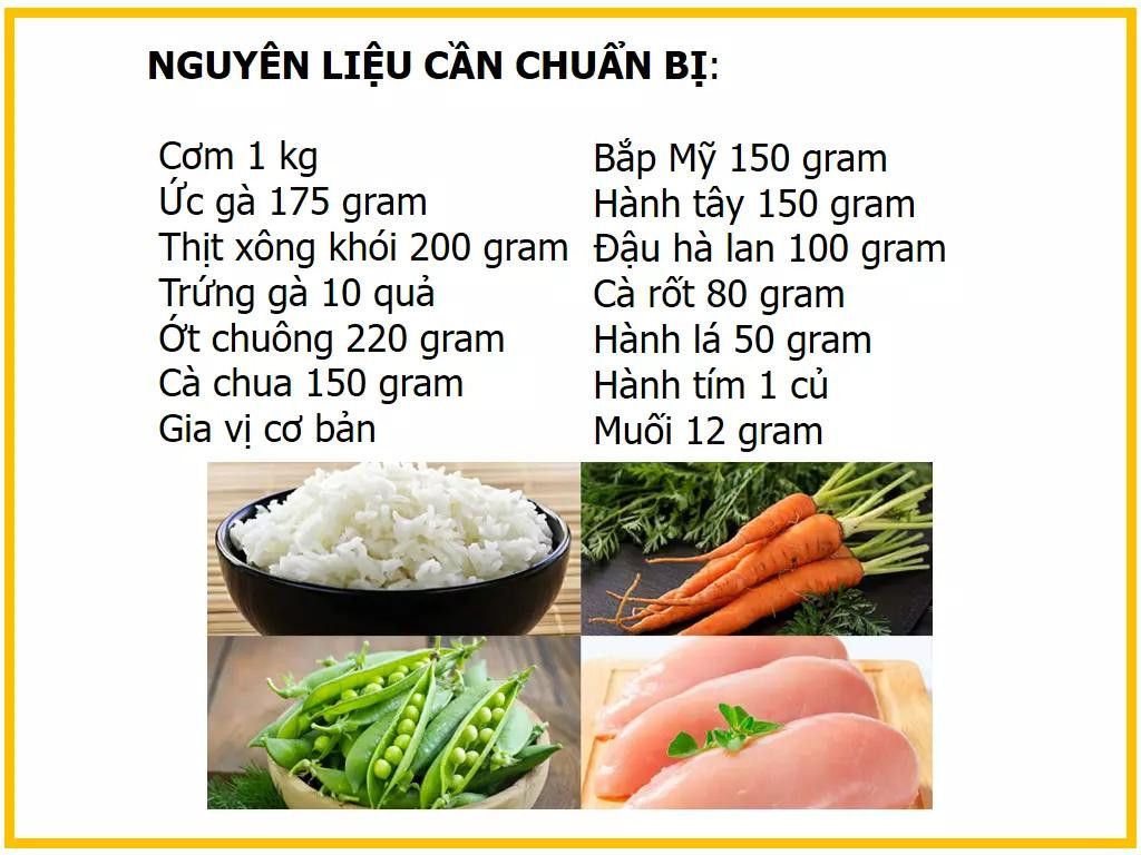 Công thức làm cơm chiên gà xé thập cẩm