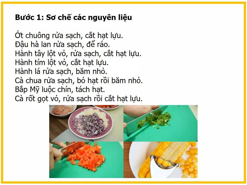 Công thức làm cơm chiên gà xé thập cẩm